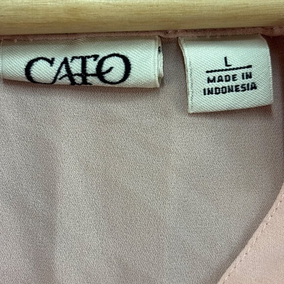 Cato Womens Light Pink 3/4 Sleeve High-Low Tunic Blouse L - Picture 3 of 6